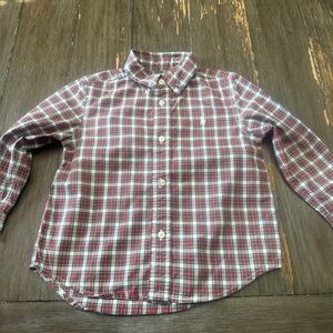 Ralph Lauren boys toddler 24m long sleeve button down red black stripe